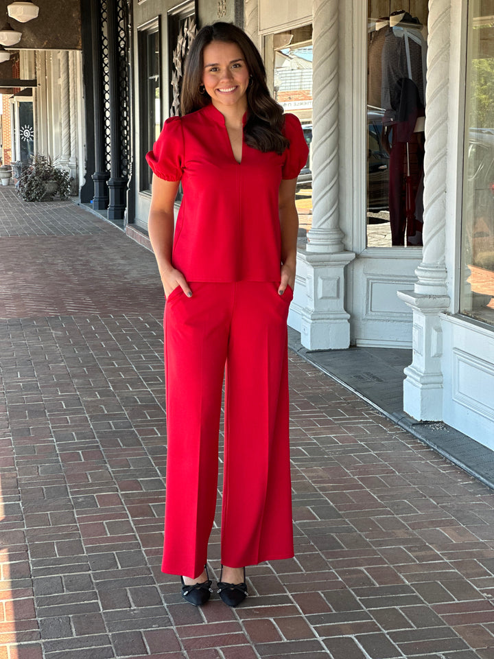 Jude Connally Nicolette Ponte Pant in Red