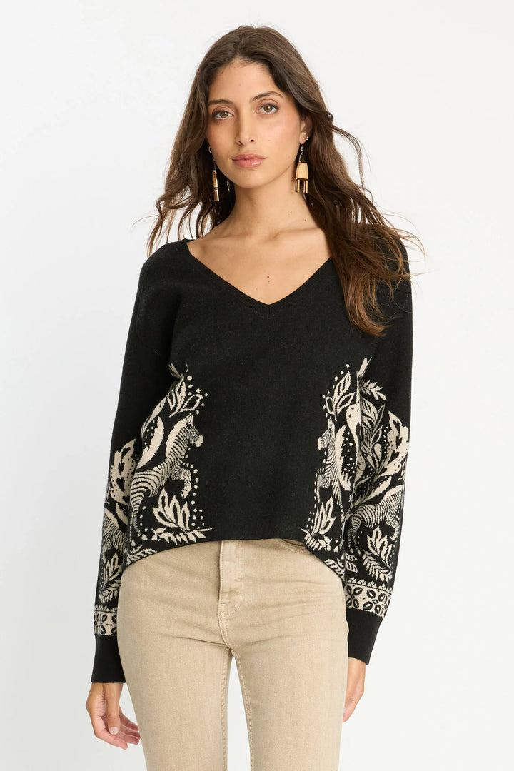 Krista Sweater in Zebra Fern