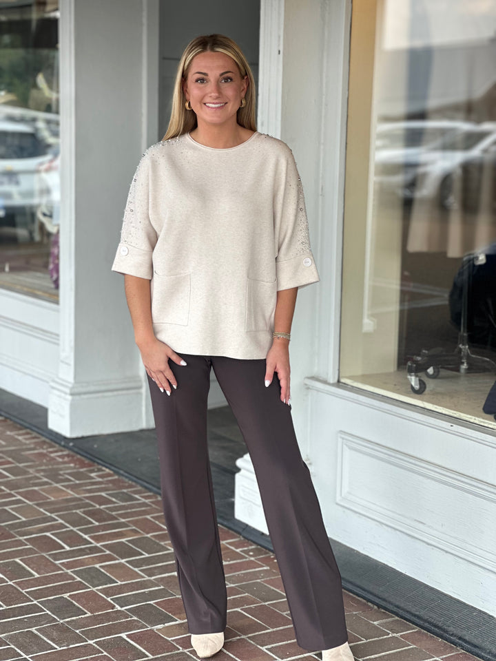 Nikky Apparels Cream Sequin Detail Sweater