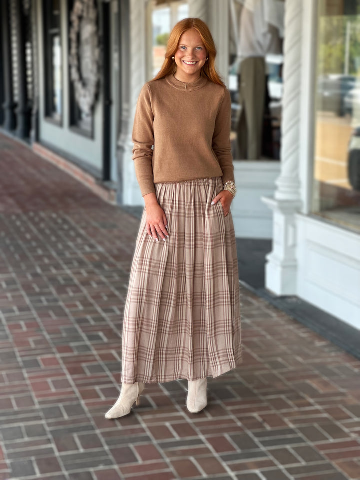 Ultra Soft Classic Box Cut Sweater in Clay