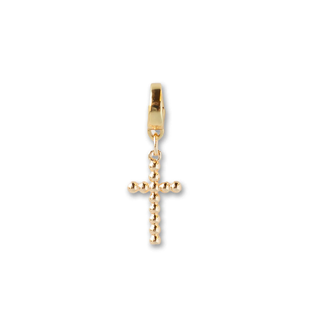 Lenny and Eva Dot Cross Charm, Gold