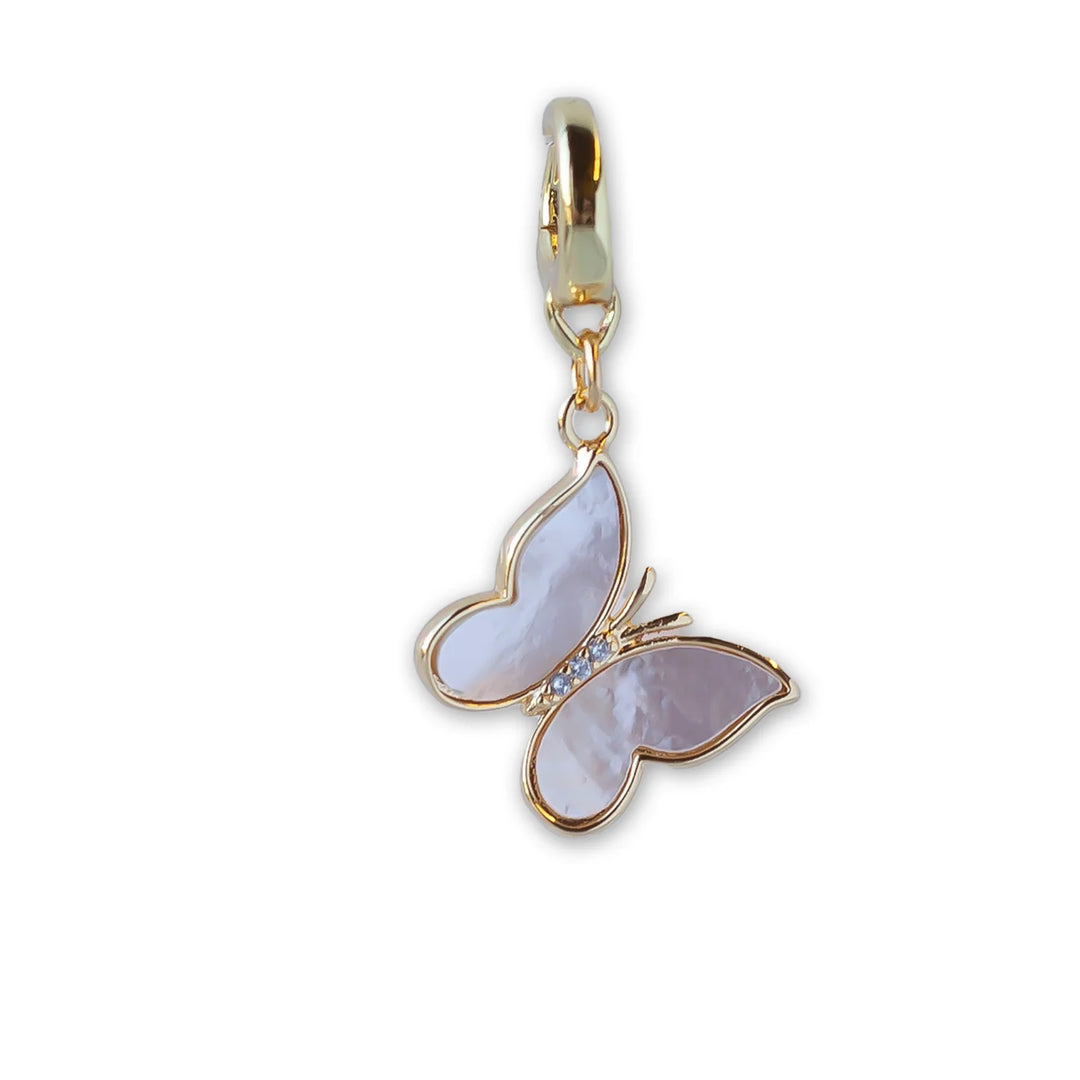 Lenny and Eva Butterfly Charm, Mother of Pearl