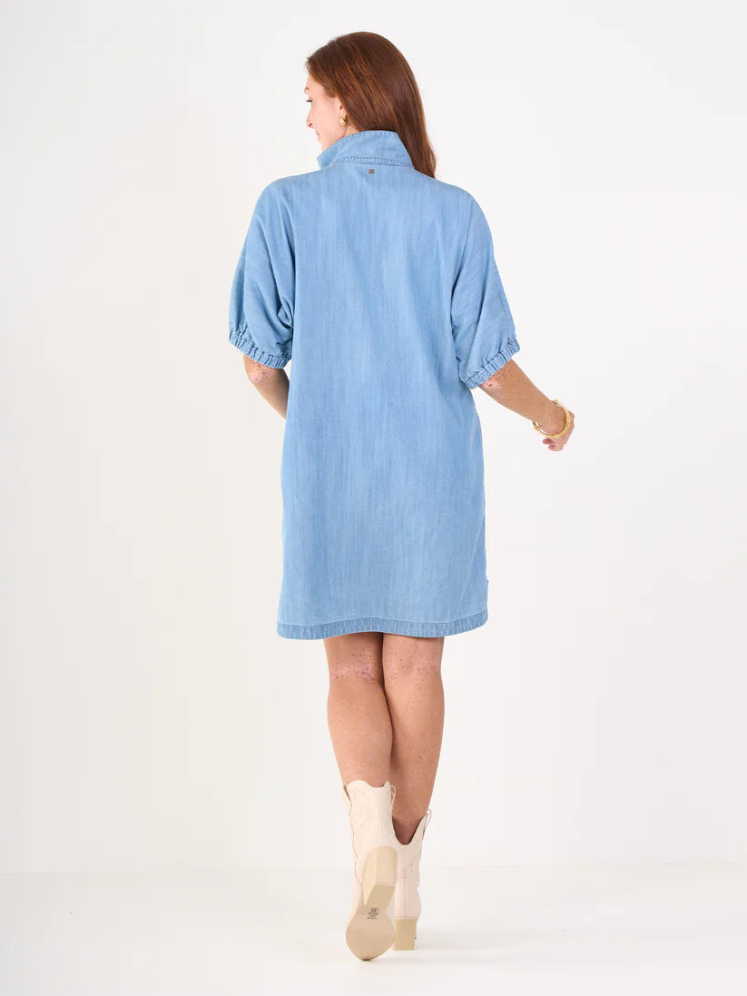 Emily Mccarthy Poppy Dress in Denim Chambray