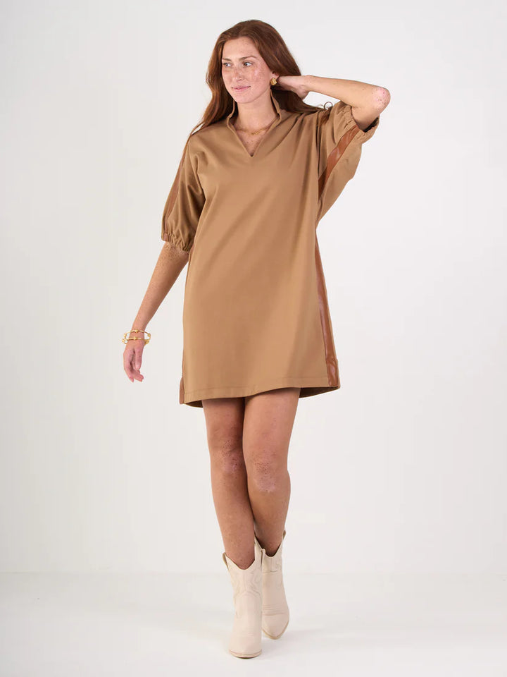 Emily Mccarthy Poppy Dress in Luggage Ponte