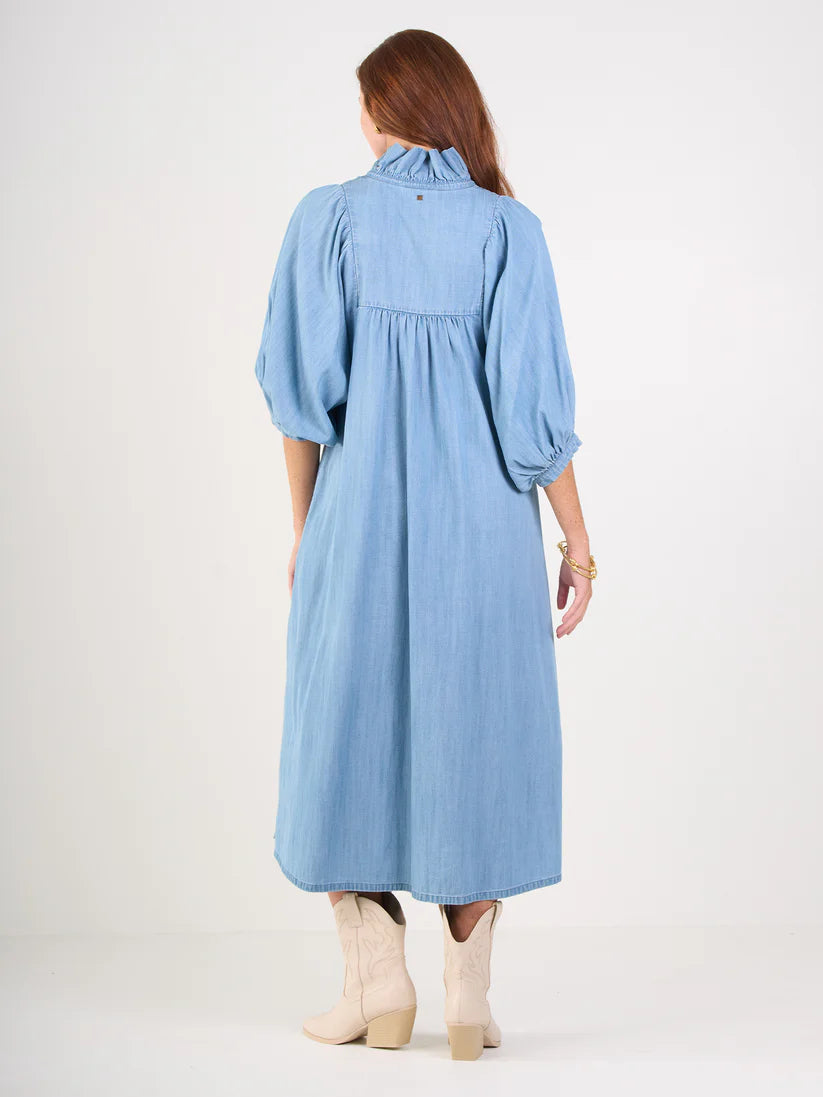 Emily Mccarthy Stella Midi Dress in Denim