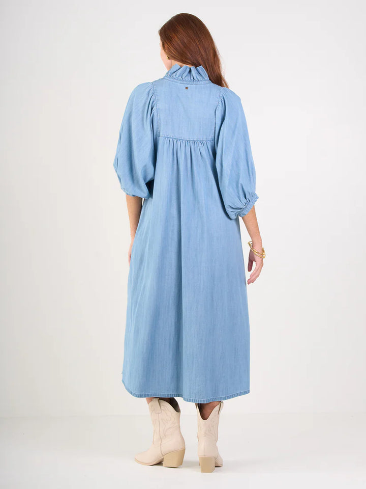 Emily Mccarthy Stella Midi Dress in Denim