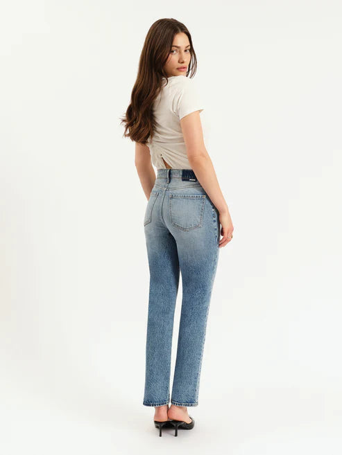Daze Denim Smarty Pants High Rise Slim Straight in Face to Face