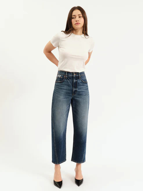 Daze Denim Westward Barrel Leg in Authentic