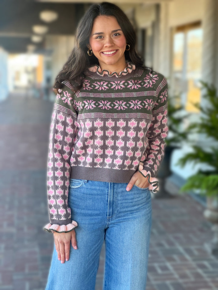 Feels Like The Right Time Olive Sweater