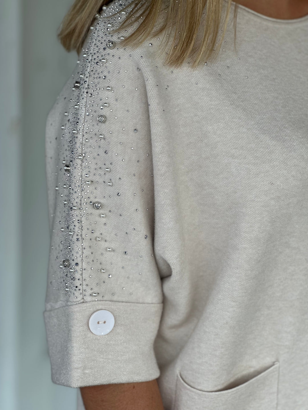 Nikky Apparels Cream Sequin Detail Sweater