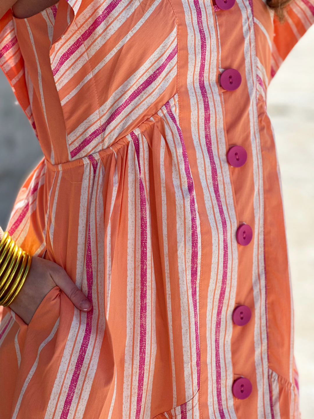 When Everything Aligns Orange Multi Stripe Maxi Dress