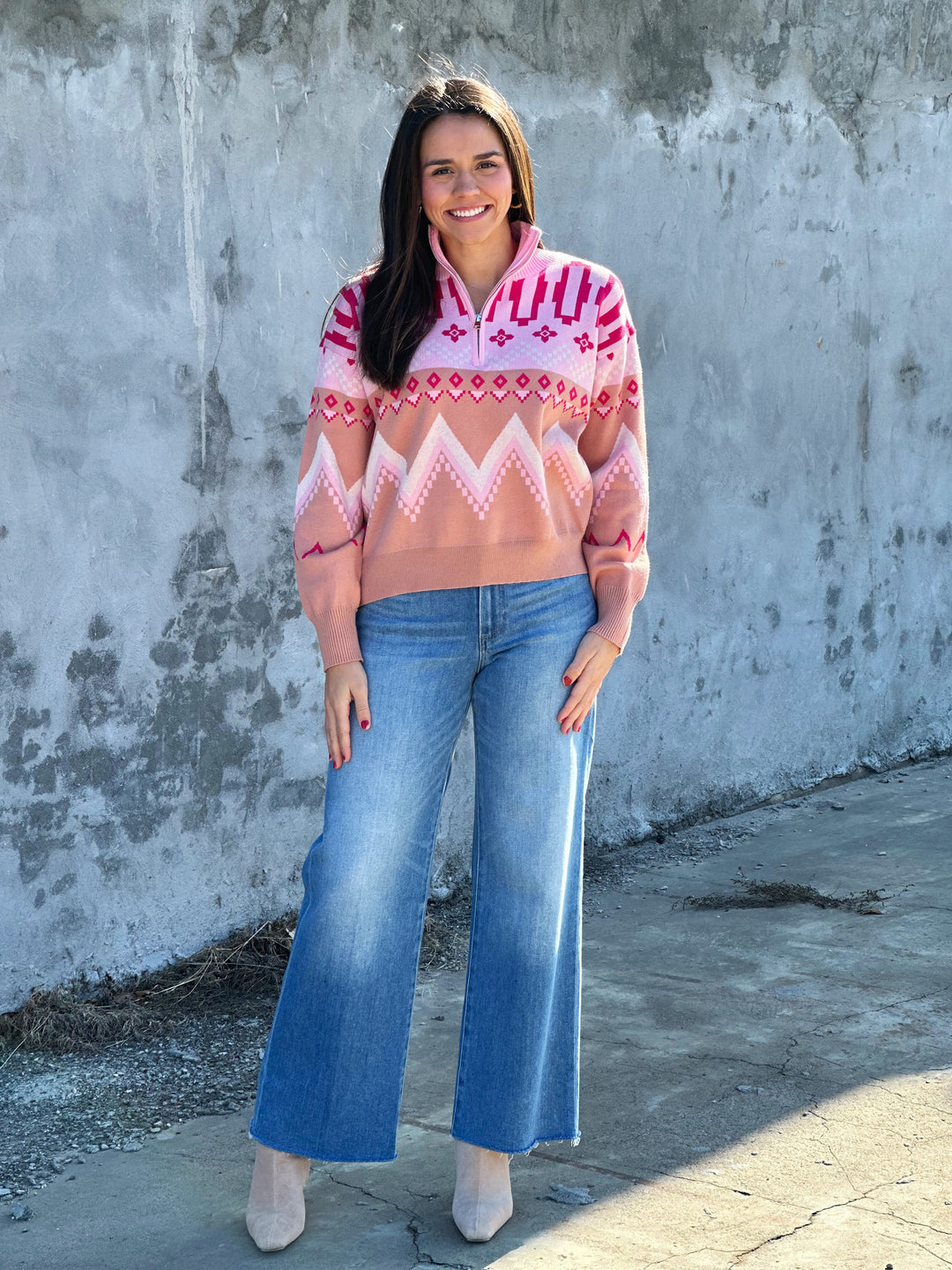 Not So Fast Pink Multi Sweater