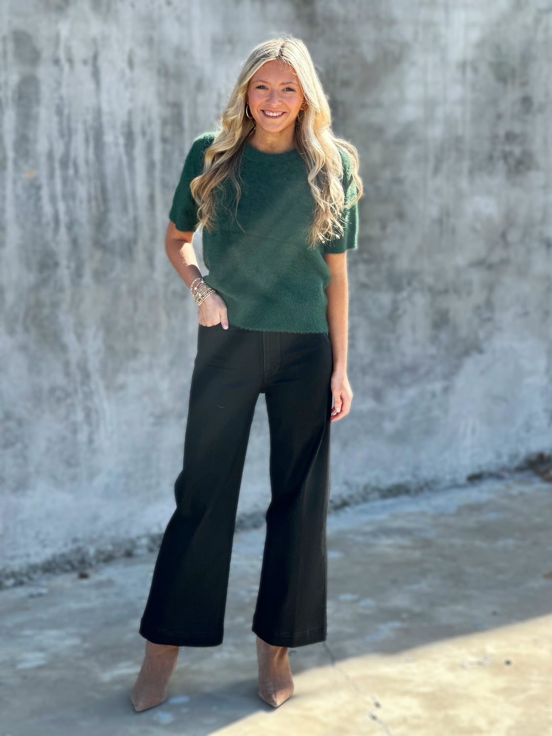 Dear John Susie Sweater in Rainforest Green