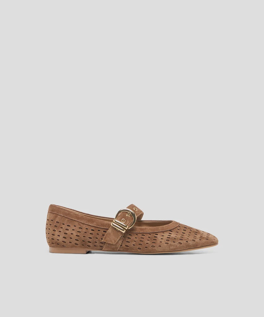 Dolce Vita Mikela Ballet Flats Cocoa Perforated Suede