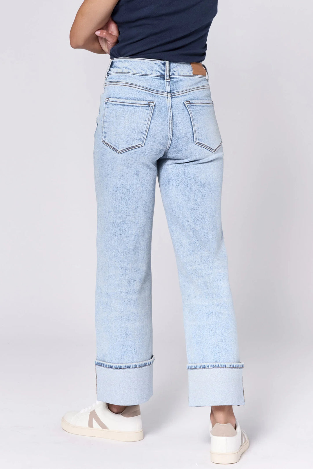 Dear John Holly High Rise Cuffed Hem Straight Jeans in Lake Shore