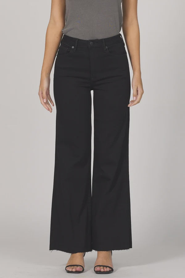 Dear John Fiona Wide Leg Jean in Black Arrow