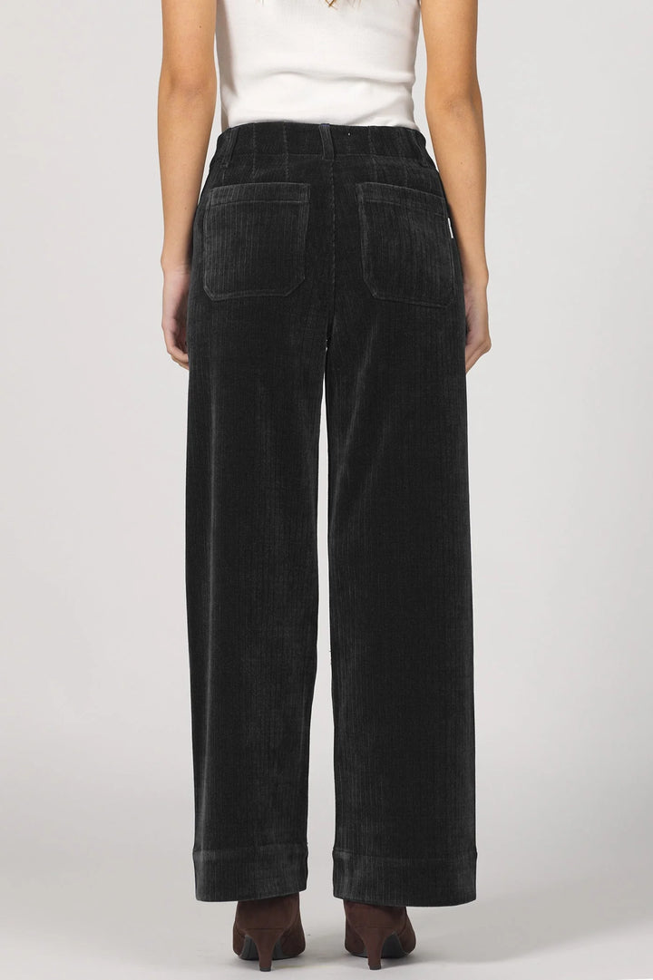 Dear John Audrey Wide Leg High Rise Corduroy Jeans Black