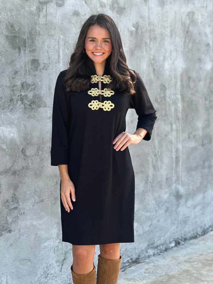 Holly Shae Arden Dress in Black Ponte