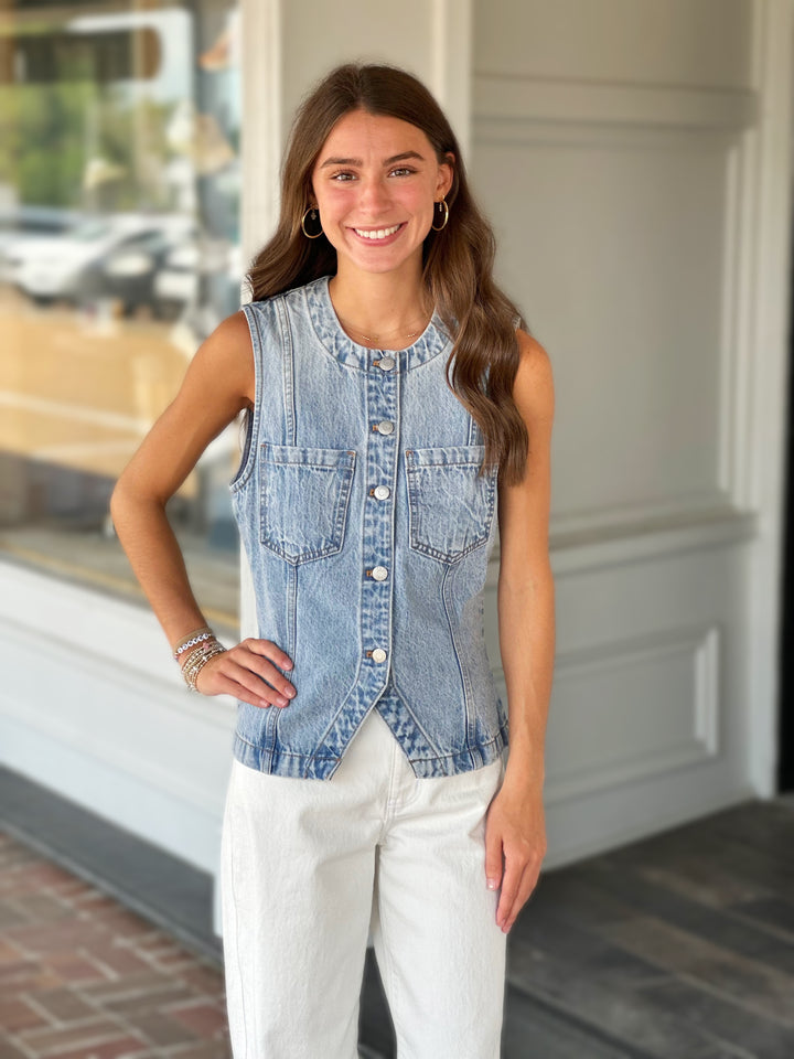 Pistola Gia Fitted Vest in Gaze