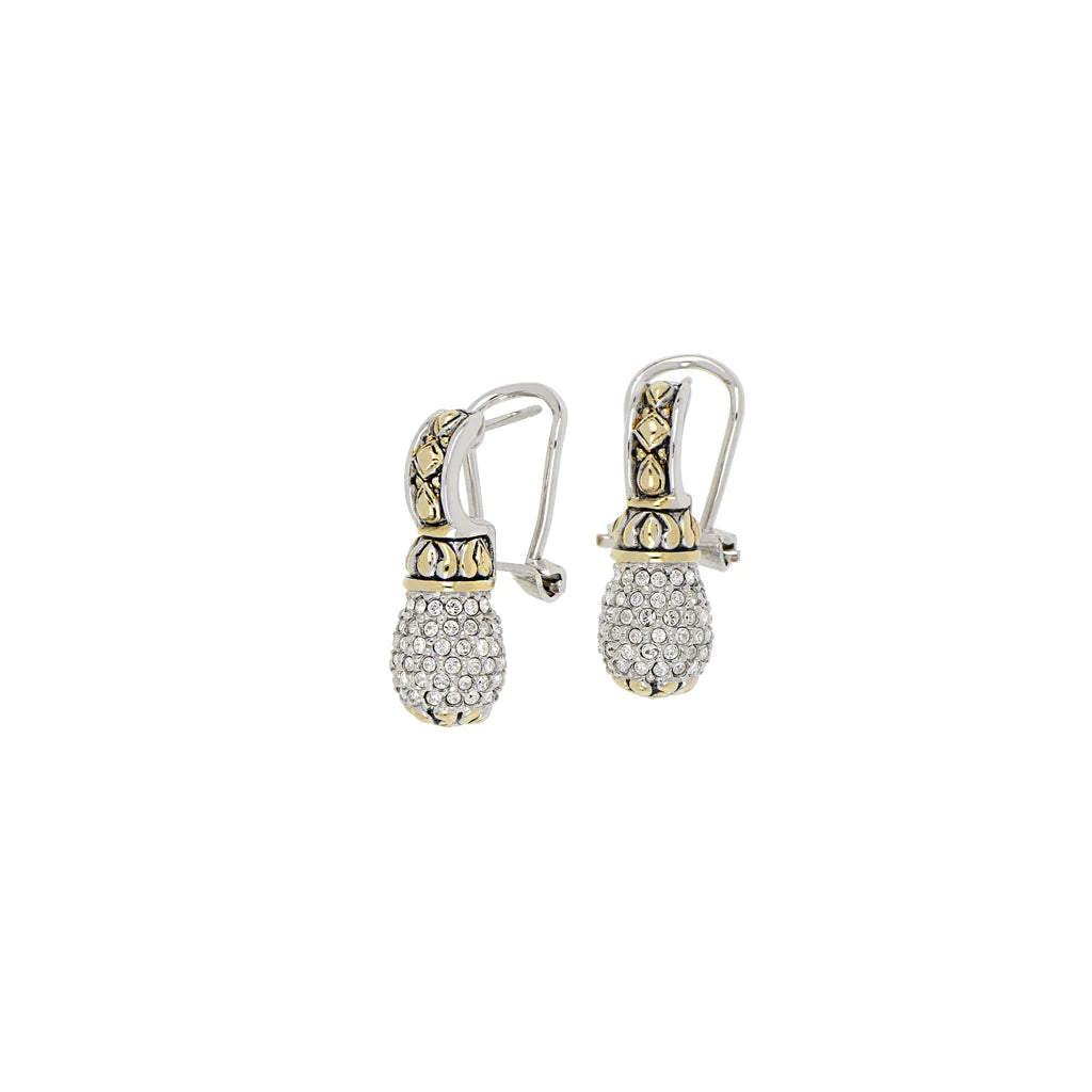 John Medeiros Briolette Pavé Drop Post with Clip Earrings