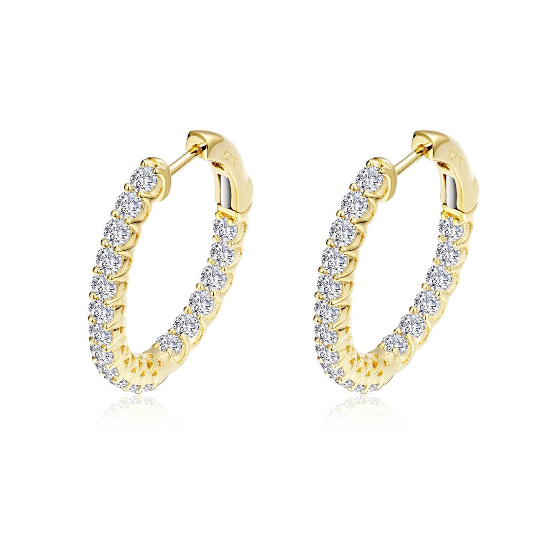 Lafonn 16 mm x 20 mm Oval Gold Hoop Earrings