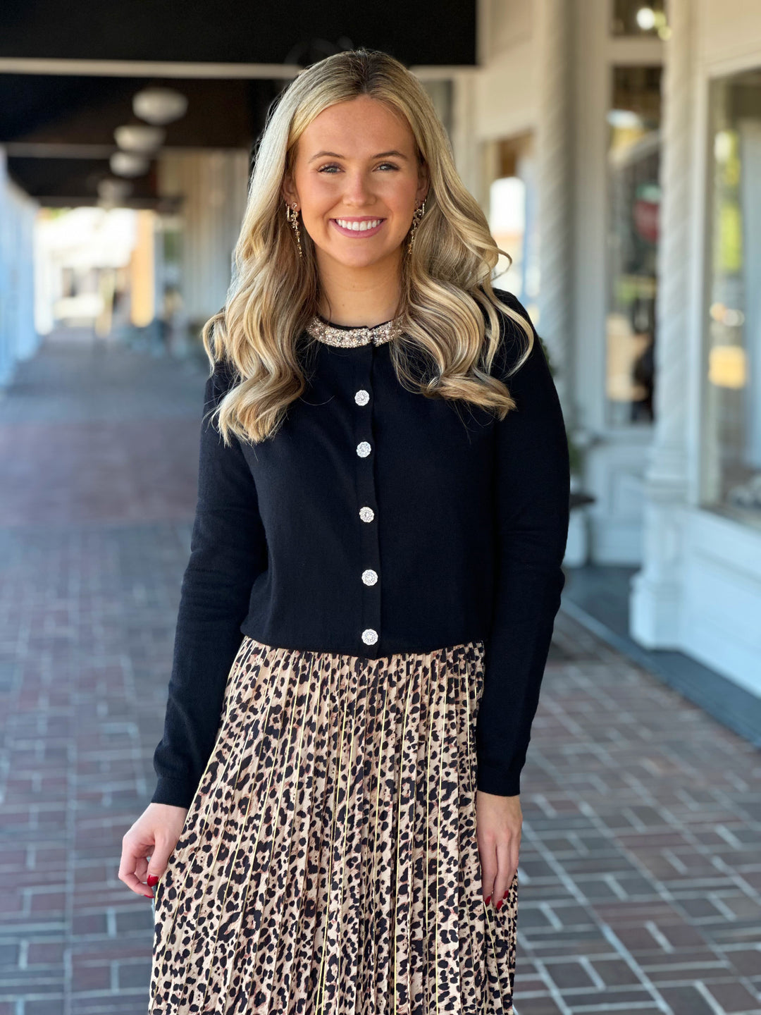 Tyler Boe Lisa Bling Cardigan in Black