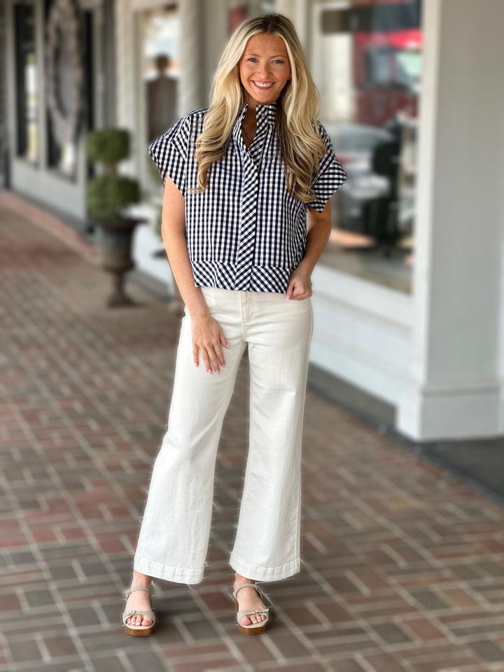Black Check Top