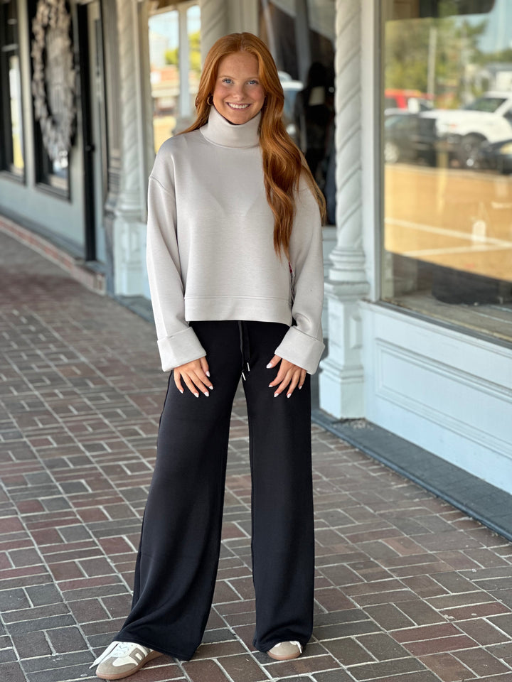 SPANX Turtleneck Top in French Grey