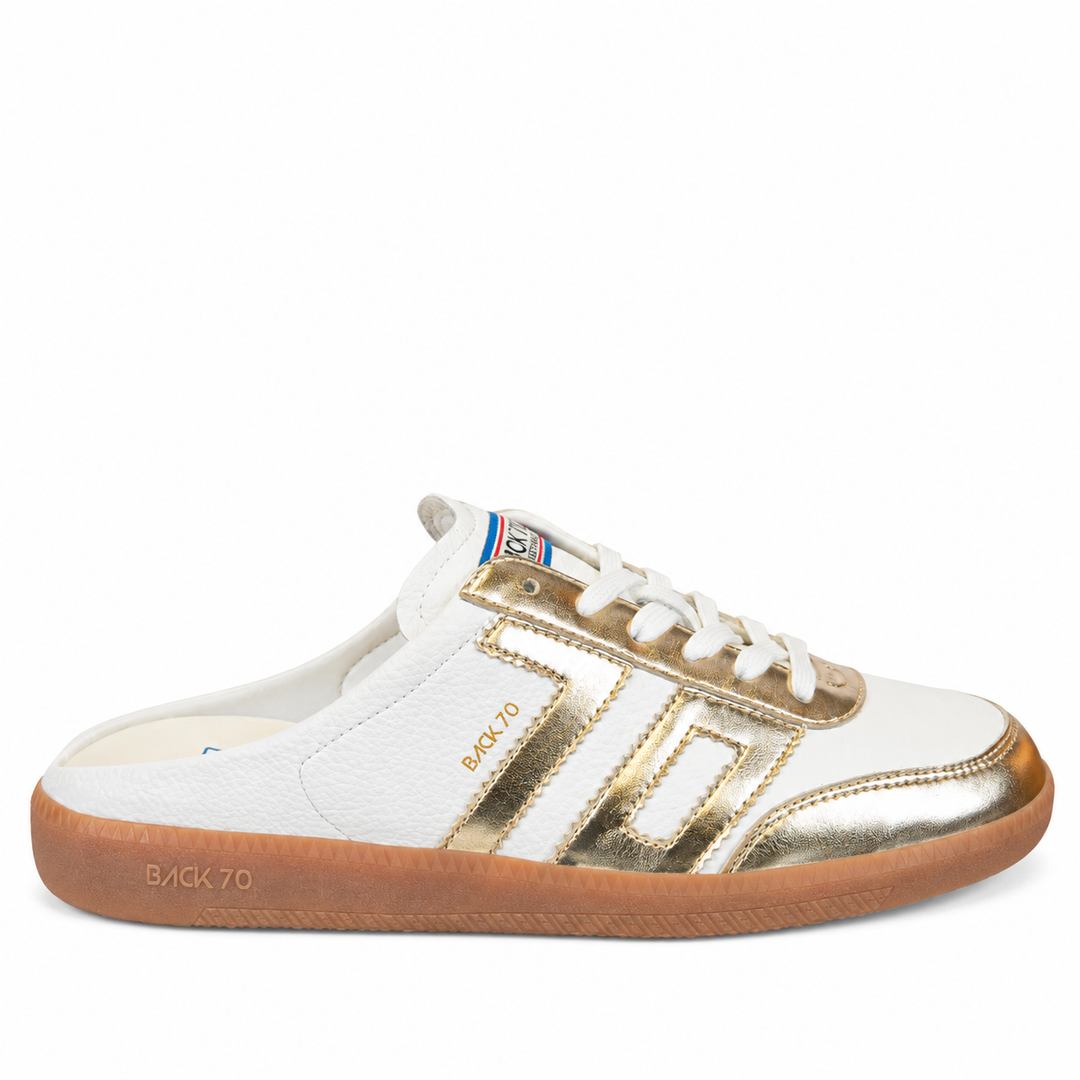 Back 70 EASTER in METALLIC GOLD Backless Sneakers