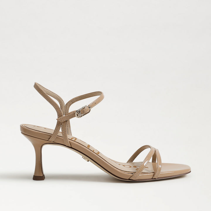 Sam Edelman Presley Strappy Kitten Heel Sandal in Sienna Tan Patent