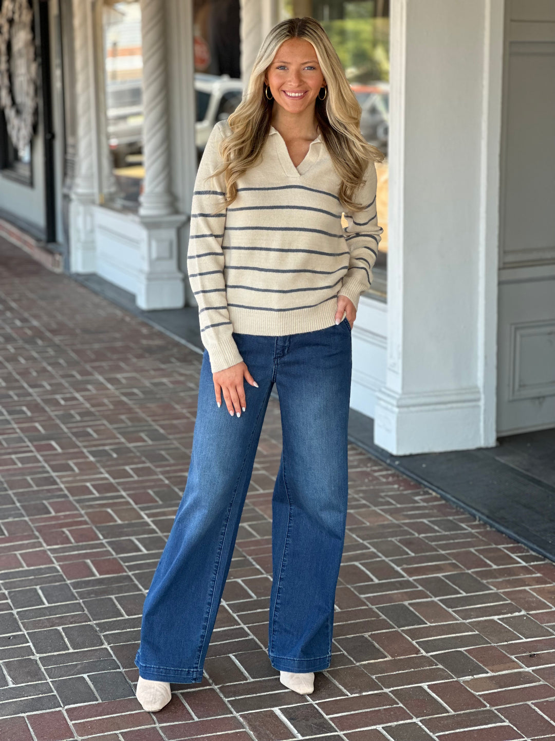 Blue Sweater Top