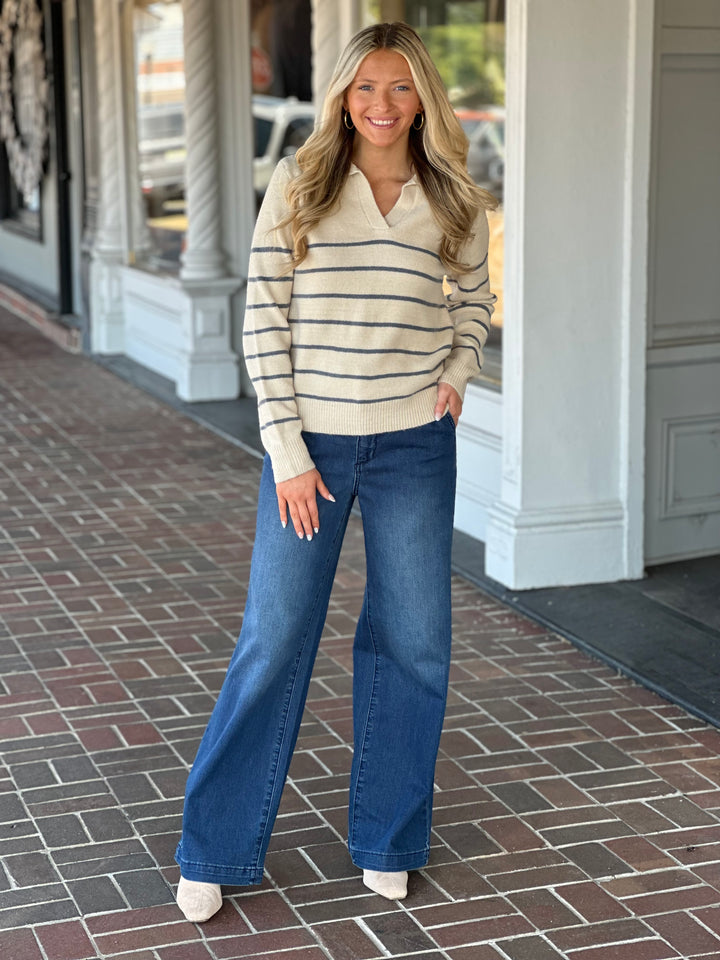 Blue Sweater Top