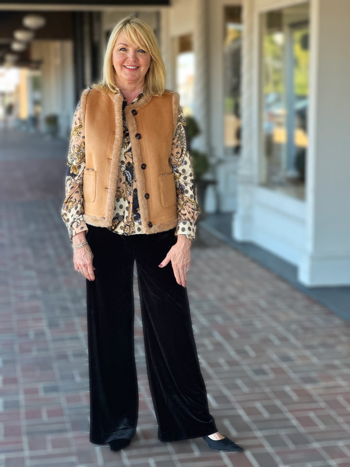 Tyler Boe Candice Charmeuse Blouse in Multi