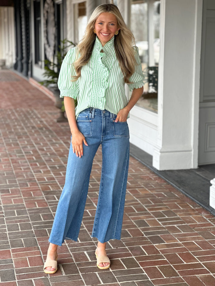 Green Stripe Top