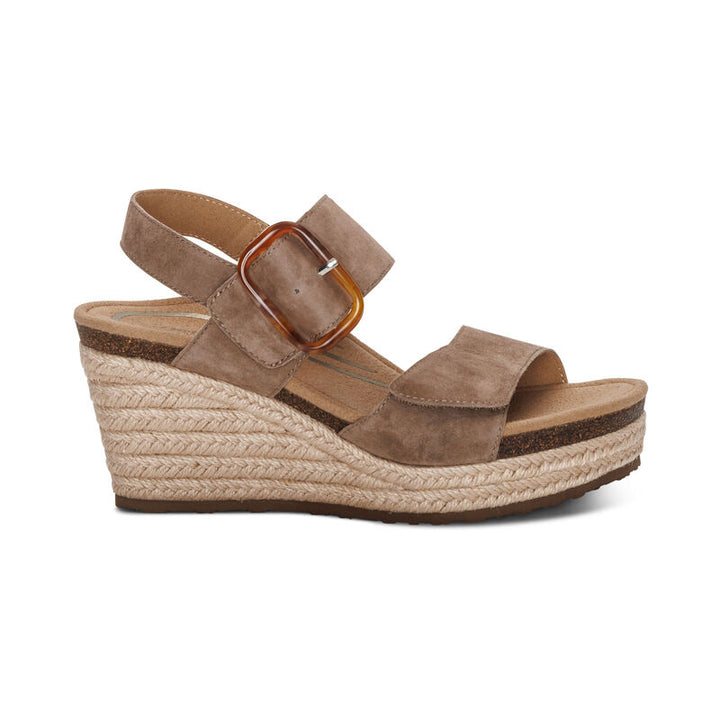 aetrex Ashley Arch Support Wedge in Taupe