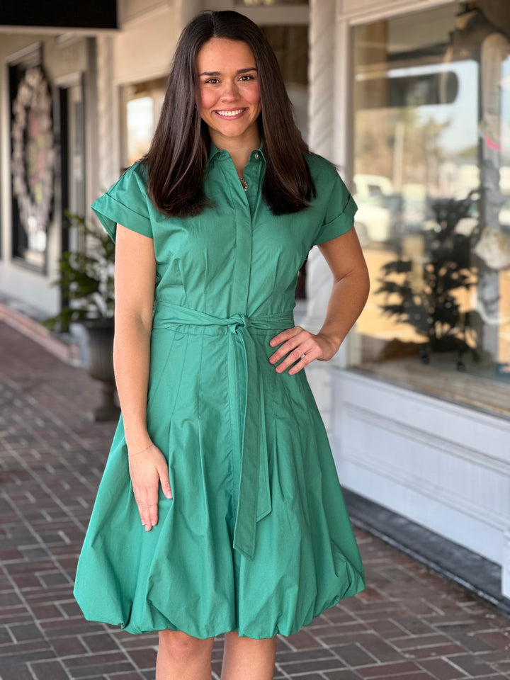 Finley Libby Bubble Dress in Kelly Green