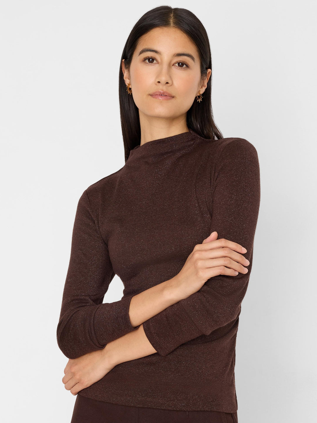 NIC+ZOE Everyday Sparkle Ruched Top in Java