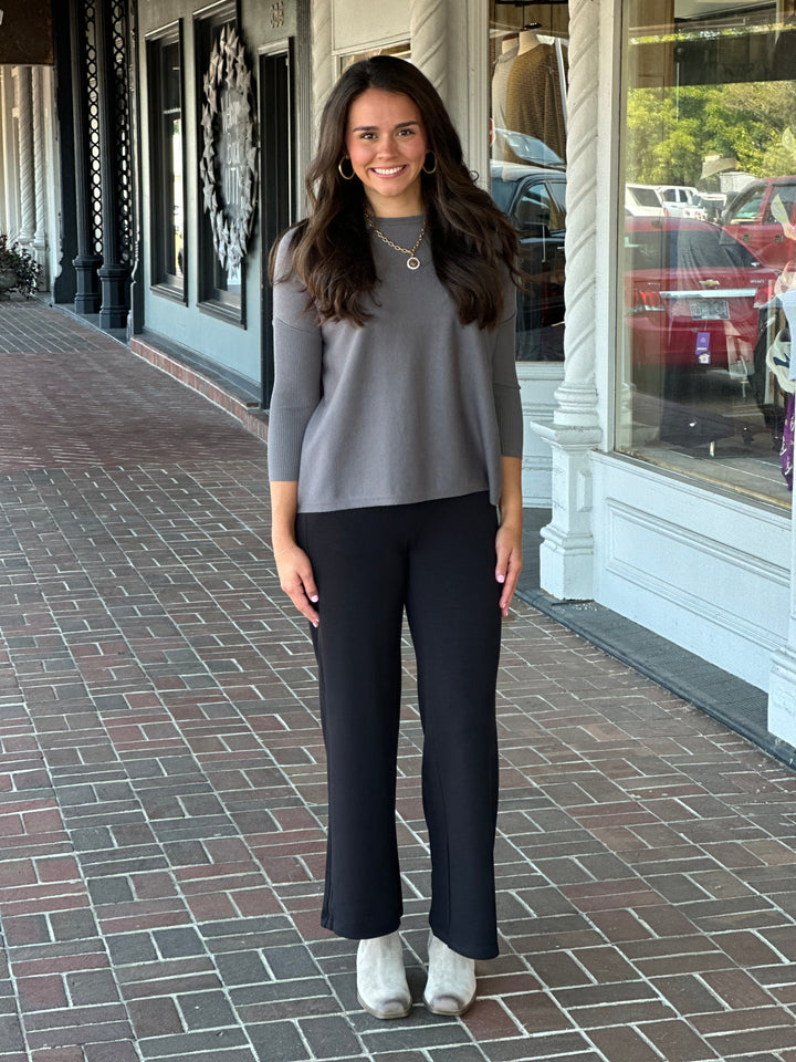 Oversized Crew Neck Pullover in Dark Shadow