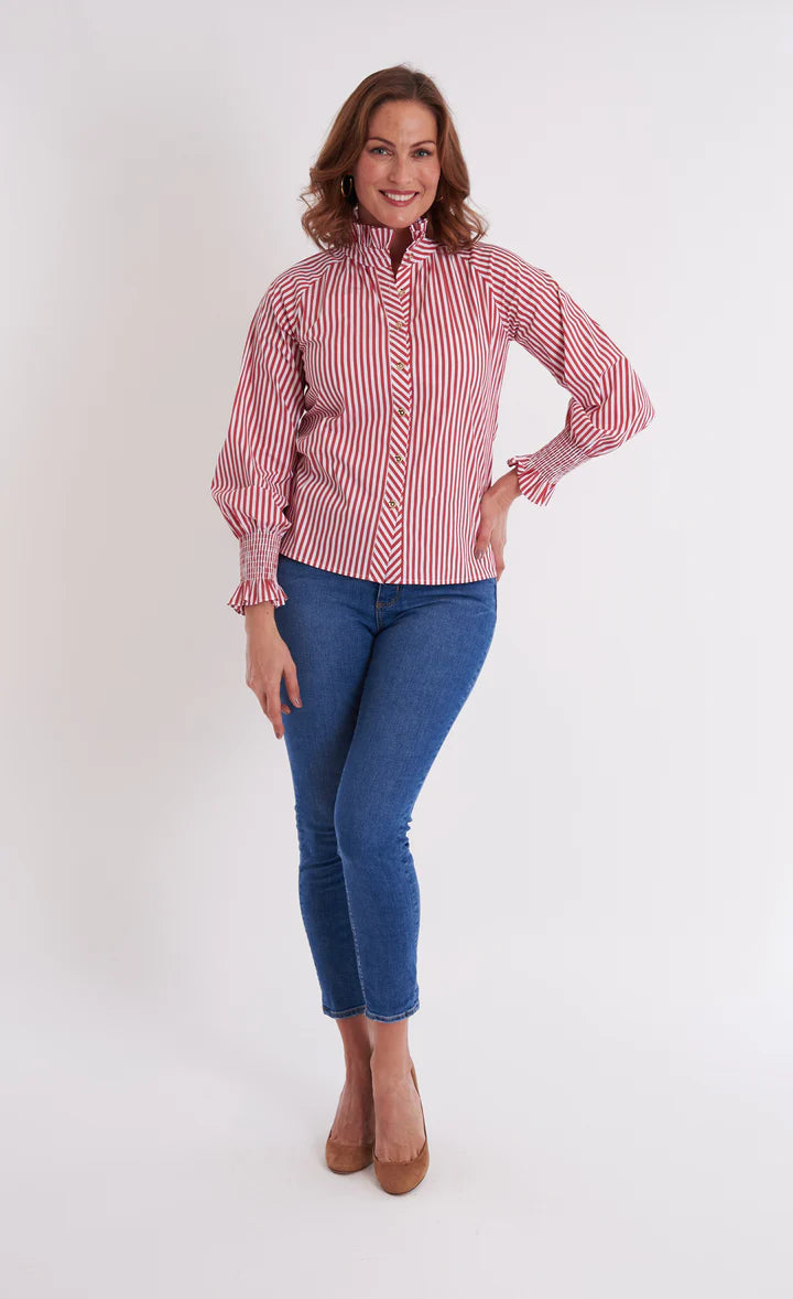 CK Bradley Frau Blouse in Mulberry Stripe