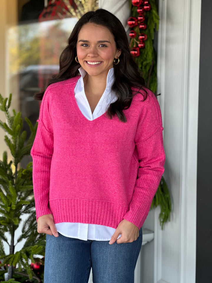 Dear John Clarette Sweater in Hot Pink