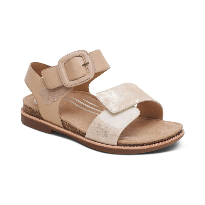 aetrex Claire Quarter Strap Sandal in Champagne