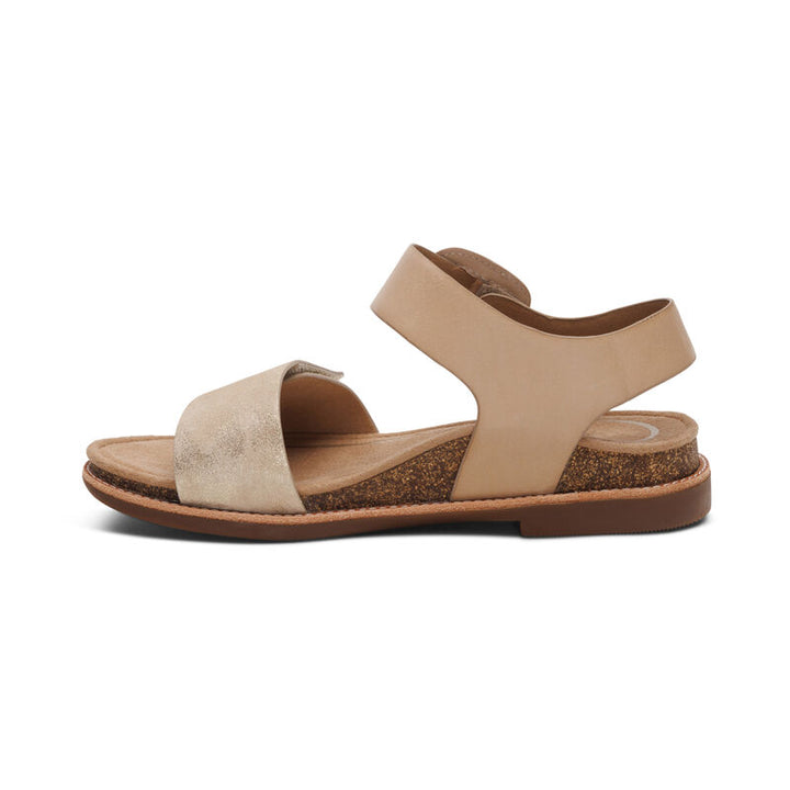 aetrex Claire Quarter Strap Sandal in Champagne