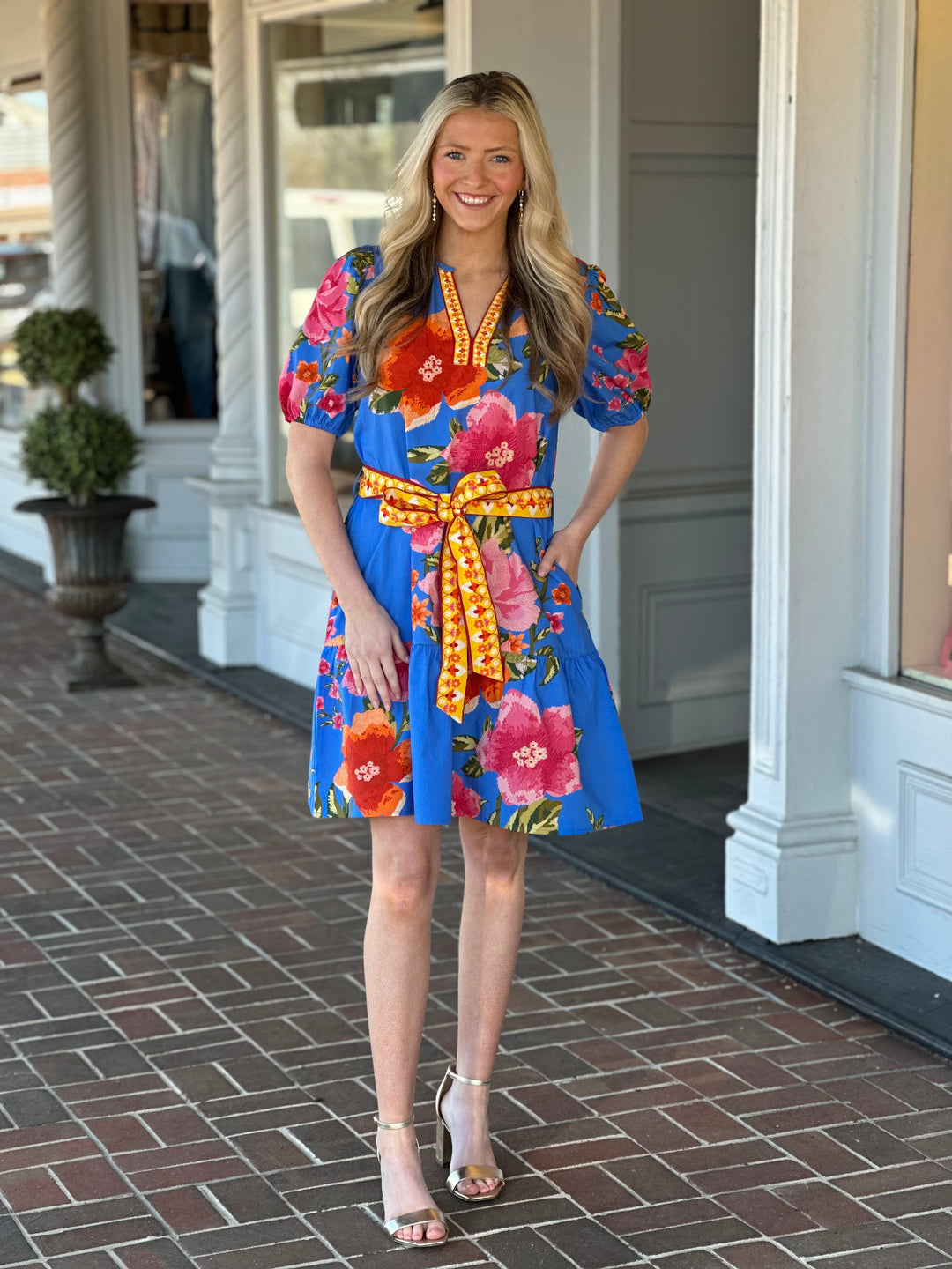 Gwen Dress in Capri Blossoms