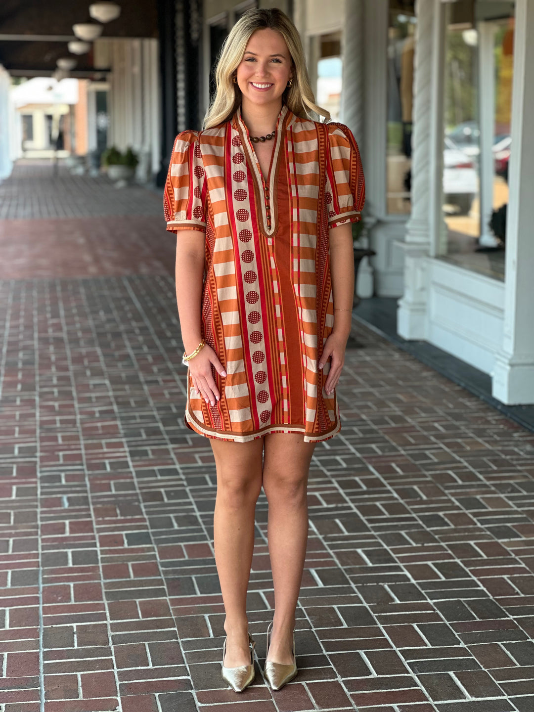 Cinnamon Printed Dress