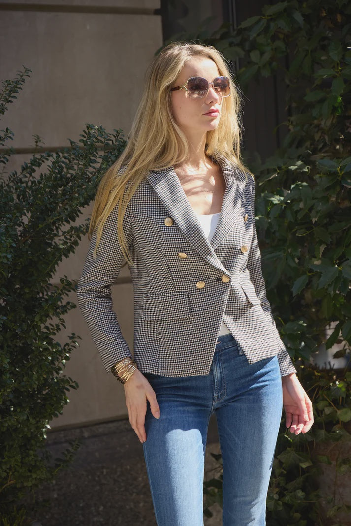 Patty Kim Bianca Jacket in Houndstooth Expresso
