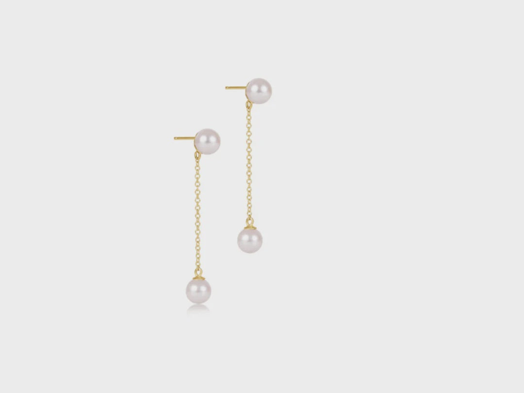 Enewton SIMPLICITY CHAIN GOLD DROP PEARL 6MM EARRINGS