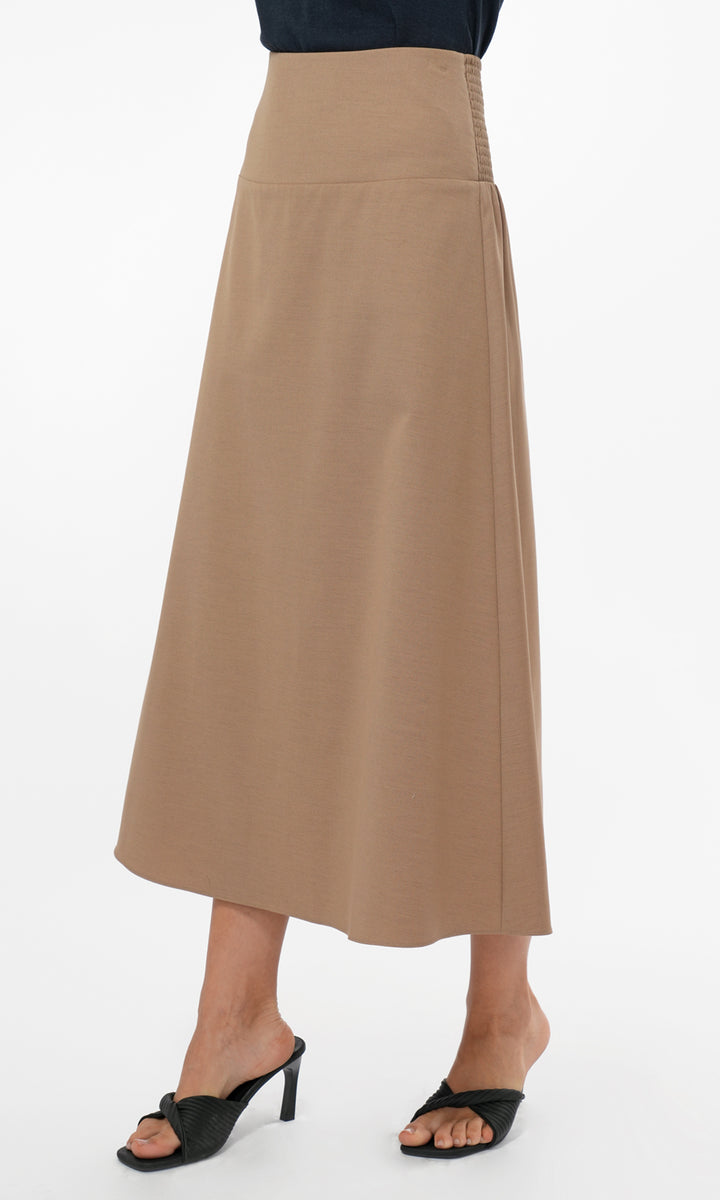Dory Pull Over A line Midi Skirt in Sand