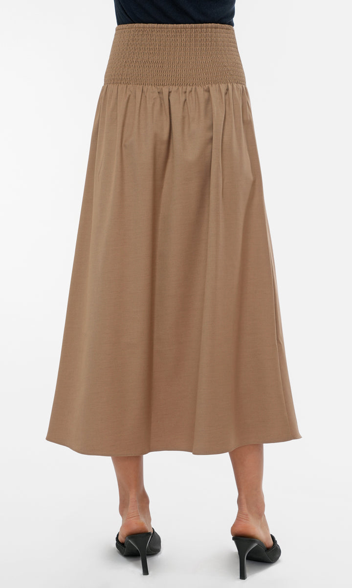 Dory Pull Over A line Midi Skirt in Sand