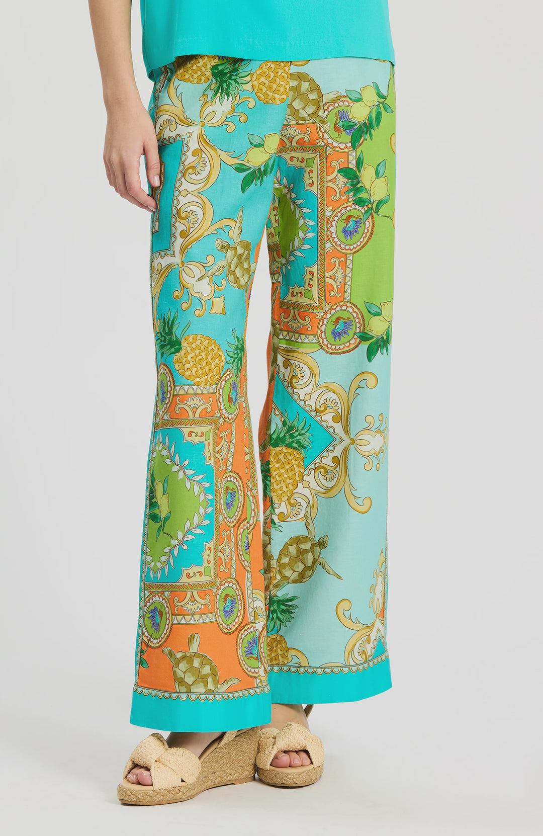 Tyler Boe Gianna Positano Cotton Linen Pant in Positano