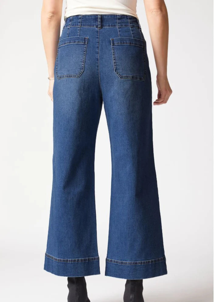 Habitat Stretch Denim Wide Leg Ankle Jean in Dark Denim